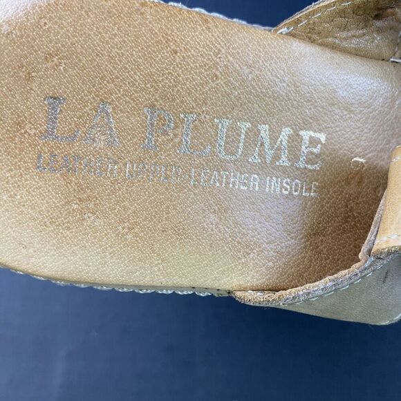 Women's La Plume Beige Leather Sandals - Size EU 39 / US 8.5 Pre Owned - Picture 14 of 16